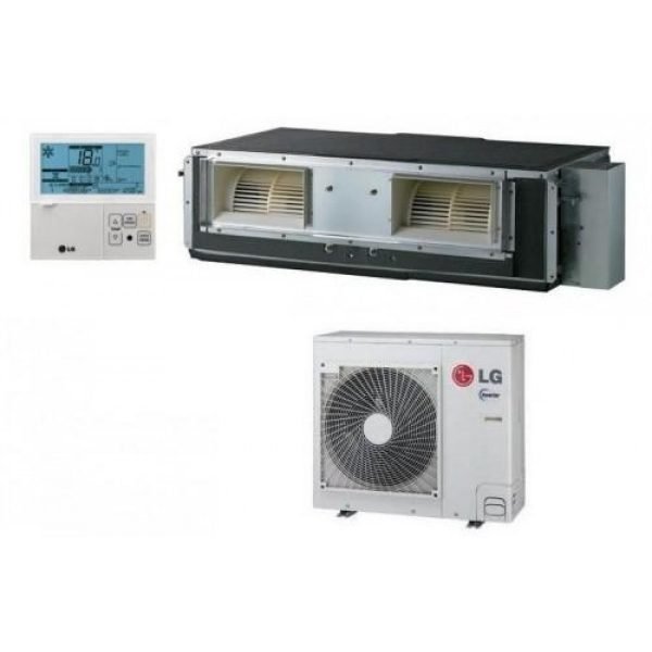 LG UB kanalska inverter klima, unutrašnja jedinica, spoljašnja jedinica i žični upravljač