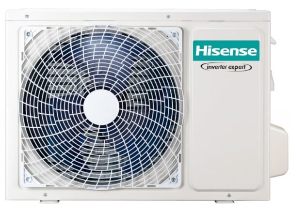 Hisense spoljašnja jedinica u beloj boji sa zelenim Hisense logom